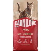 Granule CARNILOVE Active pre sterilizované mačky jahňacie a diviak 6 kg