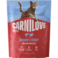 Granuly CARNILOVE Active pre sterilizované mačky losos a morka 400 g