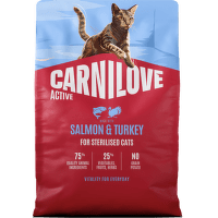 Granule CARNILOVE Active pre sterilizované mačky losos a morka 2 kg