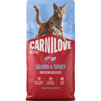 Granule CARNILOVE Active pre sterilizované mačky losos a morka 6 kg