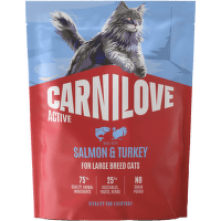 Granuly CARNILOVE Active pre mačky veľkých plemien losos a morka 400 g
