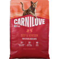 Granuly CARNILOVE Active pre sterilizované mačky hovädzie a zverina 2 kg