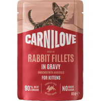 Kapsička CARNILOVE pre mačiatka králik s nechtíkom lekárskym v šťave 85 g