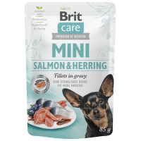 Brit Care Mini kapsička Salmon & Herring sterilised fillets in gravy 85g