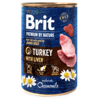Konservi jauniem suņiem – Brit Premium Turkey with Liver, 400 g