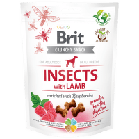 Brit Care chrumkavý snack hmyzí s jahňacinou s príchuťou malín 200 g