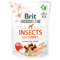 Brit Care chrumkavý snack hmyzí s morkou s príchuťou jabĺk 200 g