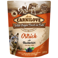 Carnilove Dog Pouch Paté pštros a černice 300 g 