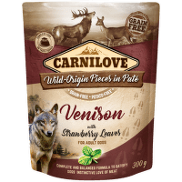Carnilove Dog Pouch Paté jelenina s listami jahôd 300 g