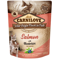 Kapsička Carnilove Dog Pouch Paté Puppy losos s čučoriedkami 300g
