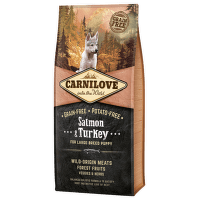 Barība kucēniem – CARNILOVE Salmon and Turkey for Large Breed Puppy, 12 kg