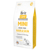Brit Care granuly Mini Grain Free Hair & Skin losos a sleď  7 kg