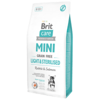 Brit Care granuly Mini Grain Free Light & Sterilised králik a losos 7 kg