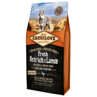 Barī­ba suņiem – CARNILOVE Fresh Ostrich and Lamb Excellent Digestion for Small Dogs, 6 kg