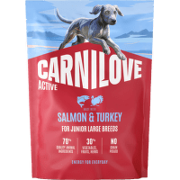 Barība suņiem – CARNILOVE ACTIVE Junior Large Breeds Salmon and Turkey 1,5 kg