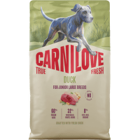 Granuly CARNILOVE True Fresh pre mladé psy veľkých plemien kačica 4 kg