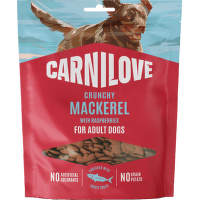 Pamlsok CARNILOVE Crunchy pre dospelých psov makrela s malinami 200 g