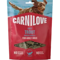 Pamlsok CARNILOVE Soft pre dospelých psov pstruh s kôprom 200 g