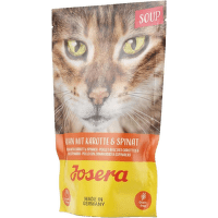 Konservi kaķiem – Josera Soup Huhn mit Karotte und Spinat, 70 g