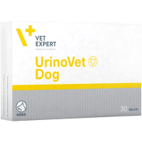 Papildbarība suņiem – VetExpert, Urinovet Dog, 400 mg, 30 tabl.
