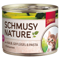 Konzerva SCHMUSY NATURE kitten telecí + drůbež 190g