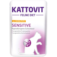 Ветеринарные консервы для кошек – Kattovit Pouch Sensitive Chicken + Turkey, 85 г
