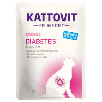 Ветеринарные консервы для кошек – Kattovit Pouch Diabetes Salmon, 85 г