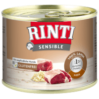 Консервы для собак - Rinti Sensible, баранина с рисом, 185 г