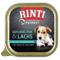 Konservi suniem – Rinti Feinest, vista gaļa un lasis, 150 g