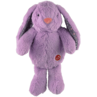 Hračka Dog Fantasy Cuddle zajačik s tlčúcim srdcom fialový 29 cm
