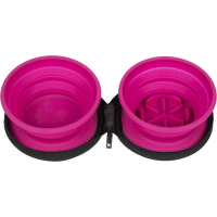 Cestovní miska Kiwi Walker slowfeeder růžová 2x350ml