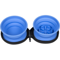 Cestovní miska Kiwi Walker slowfeeder modrá 2x350ml