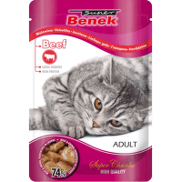 Консервы для кошек – Super Benek Pouches Beef, 100 г