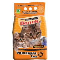 Cementējošās smiltis kaķu tualetei – Super Benek Universal Line Natural, 5 litri