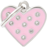 Známka My Family Chic Swarovski srdce růžové