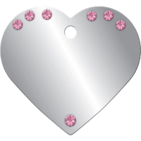 Medaljons – Heart Large Diva, Chrome with Crystals