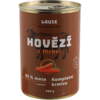 Konzerva Louie hovězí s mrkví, vitamíny a minerály 400g