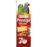 Tyčinky Versele-Laga Prestige Sticks papagáj zelenina s púpavou 140g 2ks