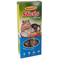 Papildbarība grauzējiem – Avicentra Sticks nutty for small rodents, 2 x 60 g