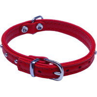 Kožený obojok BaF Denys 37cm červený