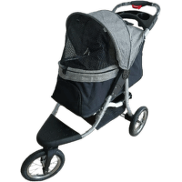 Rati suņiem – PawHut Pet Stroller 110*54*106 cm grey and black