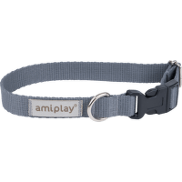 Obojek pro psy Amiplay Samba nastavitelný šedý S 20–35 cm × 1,5 cm