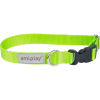 Obojek pro psy Amiplay Samba nastavitelný zelený M 25–40 cm × 2 cm