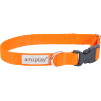 Obojek pro psy Amiplay Samba nastavitelný oranžový M 25–40 cm × 2 cm