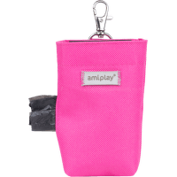 Pouzdro na sáčky na psí exkrementy Amiplay Samba růžové 6 × 2 × 11 cm