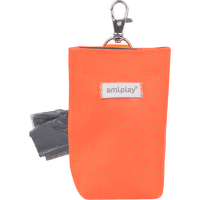 Pouzdro na sáčky na psí exkrementy Amiplay Samba oranžové 6 × 2 × 11 cm
