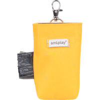 Pouzdro na sáčky na psí exkrementy Amiplay Samba žluté 6 × 2 × 11 cm