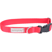Obojek pro psy Amiplay Samba nastavitelný červený M 25–40 cm × 2 cm
