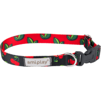 Nastavitelný obojek Amiplay BeHappy Cherry L 35–50 cm × 2,5 cm
