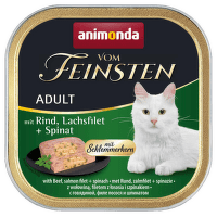 Konservi kaķiem – Vom Feinsten Beef, Salmon filet and Spinach, 100 g